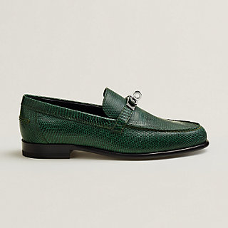 Green leather clearance loafers